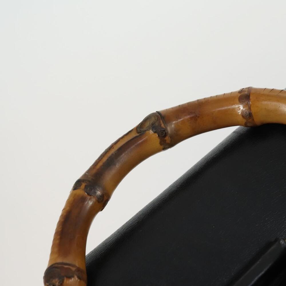 GUCCI Bamboo Backpack Leather Black Gold 003 1998 0016 Auth 153728 - Picture 14 of 16